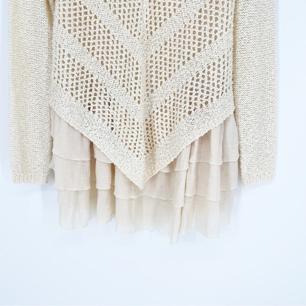 A'REVE Tiered Ruffle Mini Dress S/M Cream - Picture 7 of 7